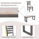 6 Piece Rustic Wood Dining Set With Bench And Chairs