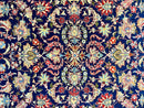 Blue Persian Qum Rug 5x7, Very Fine and Wonderful Authentic Persian Carpet, Wool Hand Knotted Vintage Semi Antique Oriental Rug, Floral, Ghom Qom Rug
