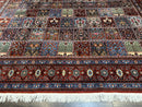 Wonderful Persian Qum Rug 10x13, Panel Design, Fine 260 KPSI, Signed, Red Multicolor