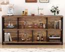 Rustic Brown 63 Inch Bookshelf Cube Storage Five In One