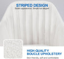 Ivory Boucle Vanity Chair Height Adjustable Makeup Desk Chair