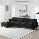 110x62" Modern Convertible Sectional Sofa,L-shaped Reversible Couch Set with Free Pillows,5 Seat Cloud Chenille Indoor Furniture with Ottoman for Living Room,Apartment,3 Colors