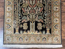 Wonderful Sino Persian Silk Rug 4x6, Tree of LIfe Design, Masterpiece 575 KPSI, Birds, Prayer Rug, Black, Silk on Silk