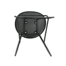 Modern Outdoor Gable Barstool Set of 2 with Weather-Resistant Design in Black Iron and Plastic