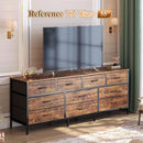 63 Inch Dresser With Durable Fabric Drawers In Rustic Brown