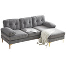 82.6' Modern Sectional Sofas Couches Velvet L Shaped Couches for Living Room, Bedroom(Old SKU:SG000980AAE), Light Grey