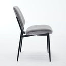 Dining Chairs Set of 2 Modern Retro Linen Chair with Bentwood Back Upholstered Seat Metal Legs Adjustable Foot for Kitchen Dining Room Chairs(Gray Linen)