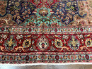 Wonderful Persian Tabriz Rug 10x14, Antique Persian Carpet, Handmade Wool Rug, Floral Medallion, Red Navy Blue, Colorful, Large Persian Area Rug