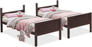Twin Over Twin Bunk Bed Espresso With Safety Rails