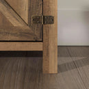 Rustic Oak TV Stand With Double Barn Doors Up To 80 Inch