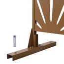 Freestanding Decorative Metal Privacy Screen for Deck Balcony Patio, Brown, Steel, 76' H x 48' W