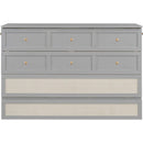 Queen Murphy Bed with Large Drawers,Gray