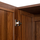 High wardrobe and kitchen cabinet with 2 doors and 3 partitions to separate 4 storage spaces