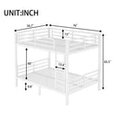 Metal Full over Full Bunk Bed for Teens and Adults,Space-Saving/Noise Reduced/No Box Spring Needed,White