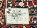 Antique Persian Mashad Rug 10x13, Red and Navy Blue, Great Colors, Signed By Masterweaver, Floral Medallion, Handmade Wool Persian Carpet