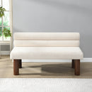 Upholstered Dining Bench, End of Bed, Entryway Bench, Boucle Ottoman for Dining Room, Bedroom, Living Room, Rubber Wood Leg 330 LBS Support, Beige