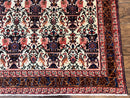 Persian Afshar Rug 6x8, Wool Hand Knotted Semi Antique Vintage Carpet, Floral Allover, Repeated Birds Flowers Vases Motifs