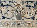 Persian Nain Rug 3x5, Floral Medallion Oriental Carpet, Very Fine Hand Knotted Handmade Wool and Silk Highlights Rug, Vintage Semi Antique