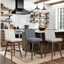 Basila 26 Inch Seat Height Swivel Bar Stool Taupe Fabric