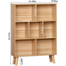 Wooden 7 Cube Bookshelf Natural Finish 3 Tier Freestanding