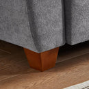 Light Grey Microfiber Sectional Sofa With Storage Ottoman