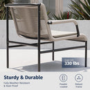 Modern 3-Piece Outdoor Bistro Set with Wide Chairs