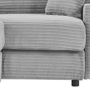Modern Style Single Sofa Couch with Storage, USB Ports, Cup Holders, and Phone Holder, Grey Corduroy, 41.7'