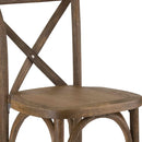 Dark Antique Wood Cross Back Barstools Set of Two