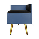 Modern Shoe Storage Bench with Hidden Storage and Upholstered Cushions for Bedside, Living Room and Entryway (Navy)
