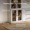 Two Tone Oakwood Acrylic Modular Buffet Cabinet Unit
