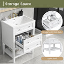 24' Bathroom Vanity With Sink, Bathroom Storage Cabinet with Drawer and Open Shelf, Solid Wood Frame, White (Old Sku:SY999991AAK)