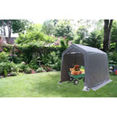 7x8 ft Outdoor Portable Gazebo Storage Shelter Shed with 2 Roll up Zipper Doors & Vents Carport for Motorcycle Waterproof and UV Resistant Anti-Snow Portable Garage Kit Tent, Grey