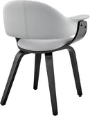 Adalyn Faux Leather Dining Room Accent Chair Gray Black Wood Base