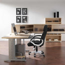 Black PU Leather Office Chair With Adjustable Height And Lumbar Support