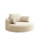 55''L Corduroy Chenille Foam Single Swivel Chair, Fluffy Modern Sleeper, 360 Degree Swivel Chair for Living Room, Bedroom, Lounge and Projection Room