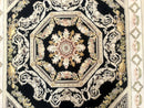 Aubusson Rug 6x8, European Design, Lion Pictorials, Black