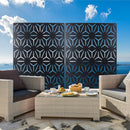 Outdoor & Indoor Privacy Screen Metal Privacy Screen 76' H×48' W, Freestanding Decorative Privacy Screen for Deck Balcony Patio, Black Steel