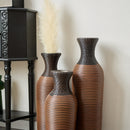 Desktop Vase, Brown Decorative Floor Vase, Classic and Neat Floor Vase, High Independent Flower Stand, Artificial Vine Vase, PVC Floor Vase, Home Decoration Flower Stand Set of 3 pieces