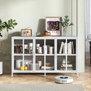 Modern Sideboard Buffet Cabinet with Storage Premium Steel Storage Cabinet, Adjustable Feet,Glass Doors,Large Capacity Organizer