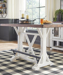 Valebeck - Rectangular Dining Room Counter Table - White / Brown