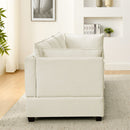Comfy Cloud Couch Sectional  4 Seat Sofa with 2 Ottoman, Chenille Sofa Sleeper Deep Seat Sofa with Throw Pillows for Living Room(Beige White)