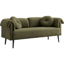 68.5"Modern Lamb Wool Sofa With Decorative Throw Pillows for Small Spaces