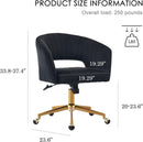 Velvet Home Office Chair 360 Degree Swivel Black Lux Velvet
