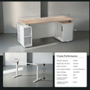 71 Inch L Shaped Standing Desk With USB Walnut Finish