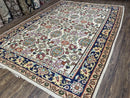 Antique Turkish Kilim Rug 7x10 Allover Pattern, Ivory Cream Maroon Light Blue, Wool Flatweave Hand Woven, Large Kilim, Vintage Kilim Carpet