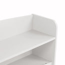 Full Pine Wood Bed with Bookcase Headboard ,LED Motion Sensor Light, Bed Guardrails,White