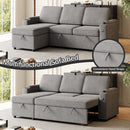 MH85.8' Sleeper Sofa, Sofa Bed - 2 in 1 Pull Out Sofa Bed with Storage Sofa, Sofa Sleeper with Pull Out Bed with Charging Port
