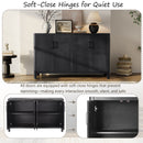 Mirod Farmhouse Style 4-Door Cabinet with Natural Finish, A Rustic Accent for Entryways or Small Spaces