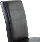 Modern PU Upholstered Dining Chairs Black Cushioned Seats
