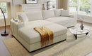 Mirod Large Sectional Sofa with Thick Cushions, and Built-in Cup Holders & Charging Ports